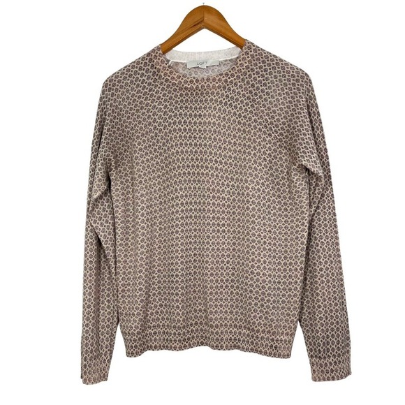 LOFT Sweaters - NWT LOFT Floral Fair Isle Sweater M Beige Pink Cotton Silk Blend Soft Pullover‎